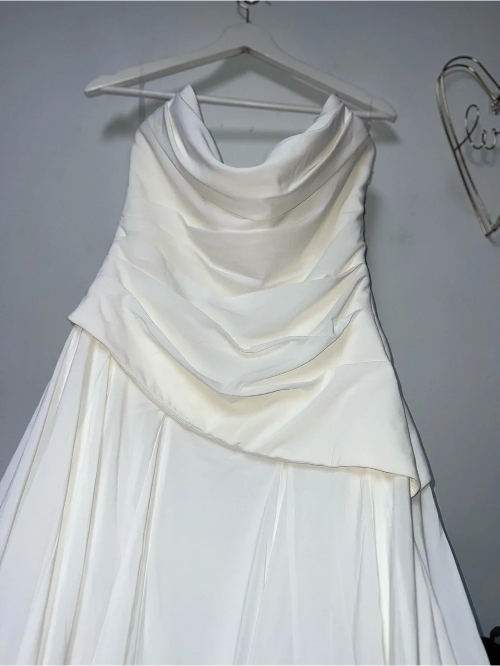 Strapless White Evening Gown